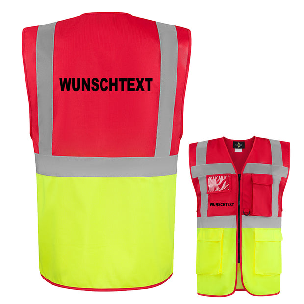 Korntex Multifunktionsweste "Berlin" mit Taschen und Reißverschluss inkl. Textdruck // Wunschtext frei wählbar
