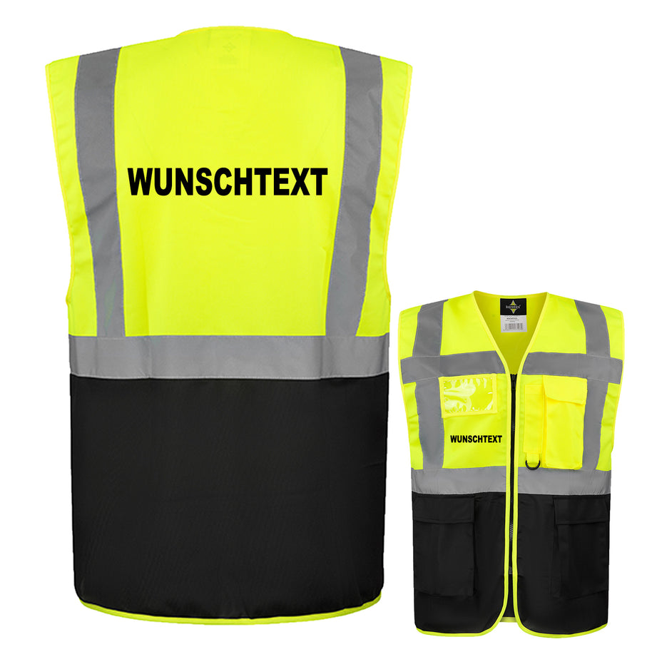 Korntex Multifunktionsweste "Berlin" mit Taschen und Reißverschluss inkl. Textdruck // Wunschtext frei wählbar