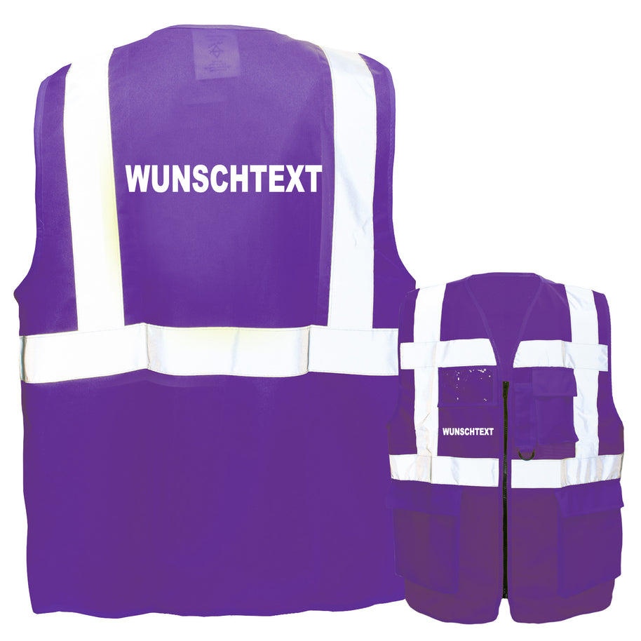 Korntex Multifunktionsweste "Berlin" mit Taschen und Reißverschluss inkl. Textdruck // Wunschtext frei wählbar (weitere Farben)