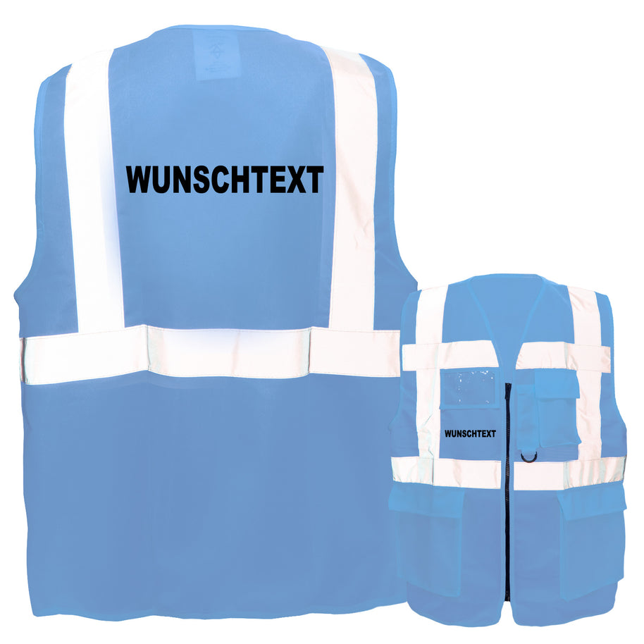 Korntex Multifunktionsweste "Berlin" mit Taschen und Reißverschluss inkl. Textdruck // Wunschtext frei wählbar (weitere Farben)