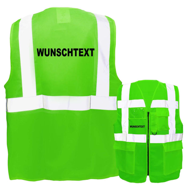 Korntex Multifunktionsweste Berlin mit Reißverschluss, Taschen, Ausweisfenster und Wunschtextdruck in verschiedenen Farben