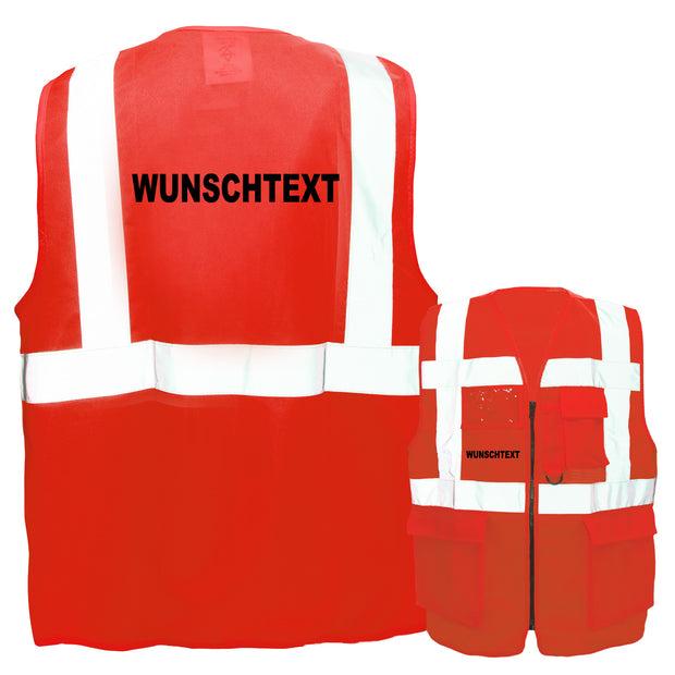 Korntex Multifunktionsweste "Berlin" mit Taschen und Reißverschluss inkl. Textdruck // Wunschtext frei wählbar (weitere Farben)