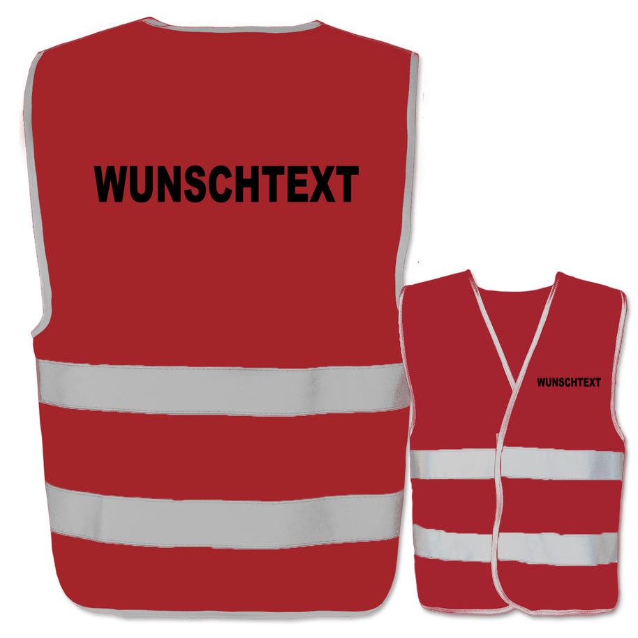 EasyMesh Warnwesten mit zwei Leuchtstreifen inkl. Textdruck // Wunschtext frei wählbar