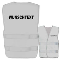 EasyMesh Wunschtext-Warnweste mit zwei Leuchtstreifen und individuellem Textdruck in Gelb und Orange