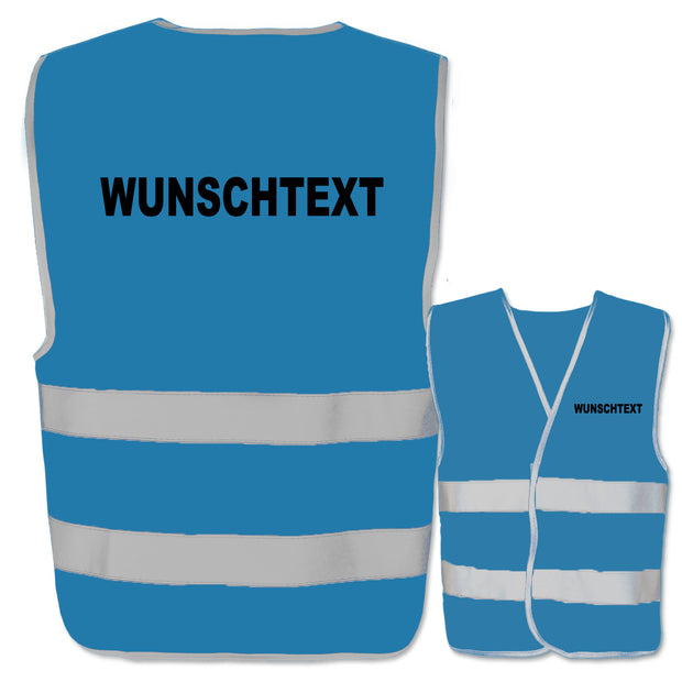 EasyMesh Warnwesten mit zwei Leuchtstreifen inkl. Textdruck // Wunschtext frei wählbar