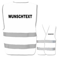 EasyMesh Wunschtext-Warnweste mit zwei Leuchtstreifen und individuellem Textdruck in Gelb