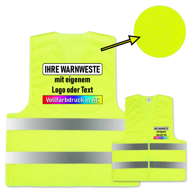 easyMesh Sommer MESH Gewebe Warnweste EN20471 // optional mit Druck