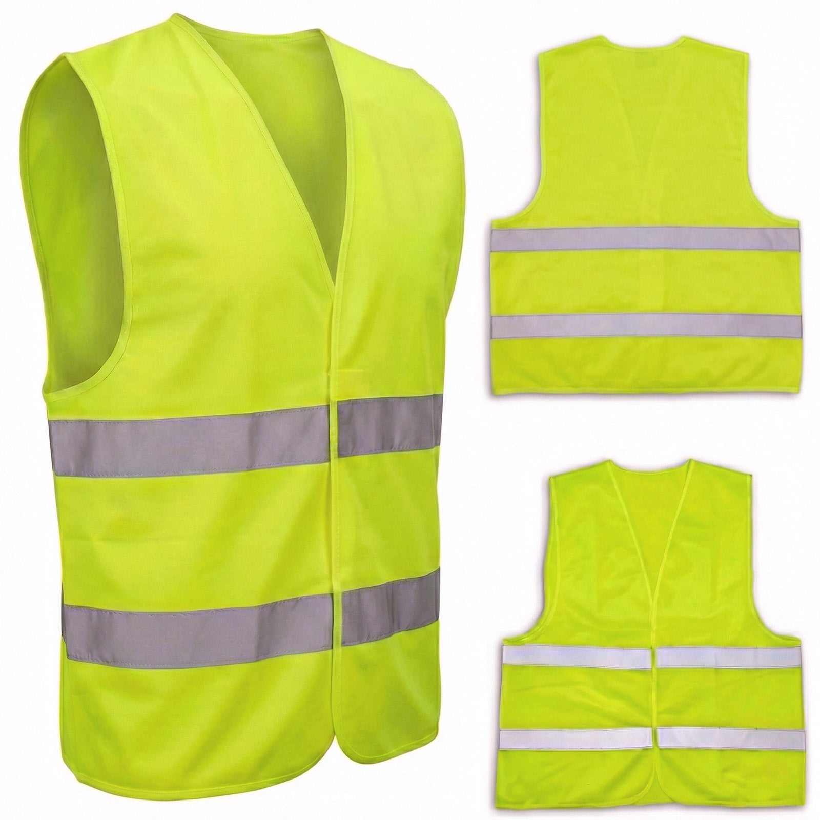 Gelbe Economy-Signalweste für Erwachsene in Universalgröße ohne ISO-Zertifizierung, optional mit individuellem Druck