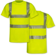 Korntex Hi-Vis T-Shirt in Signalorange mit segmentierten reflektierenden Streifen und optionalem Aufdruck