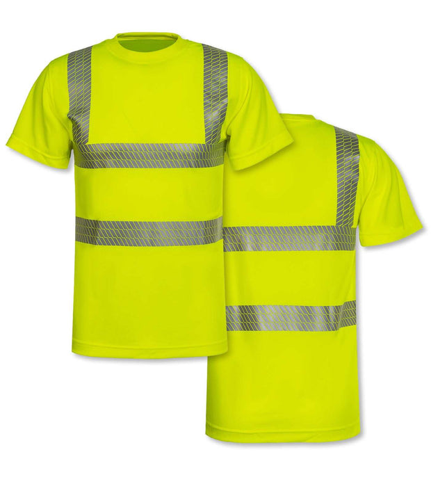 Korntex Hi-Vis T-Shirt in Signalorange mit segmentierten reflektierenden Streifen und optionalem Aufdruck
