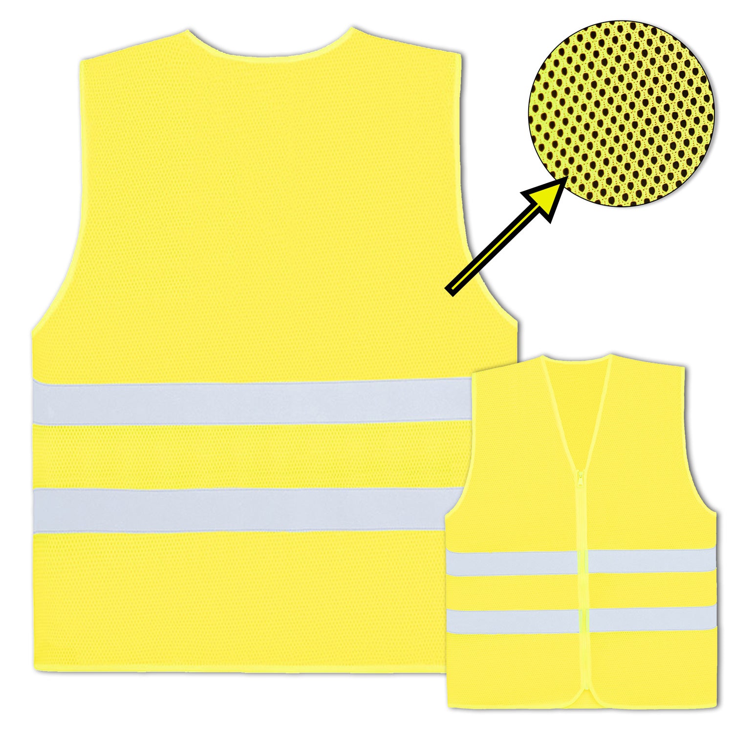 Unbedruckte Korntex Test Mesh Warnweste mit Reißverschluss „Rhodes“ // Comfort-Fit