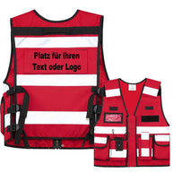 Tactical Weste Bonn aus dickem Oxford 600D Polyester mit vielen Taschen, Patches und Flauschband, ideal für Security und Einsatzkräfte, individuell bedruckbar