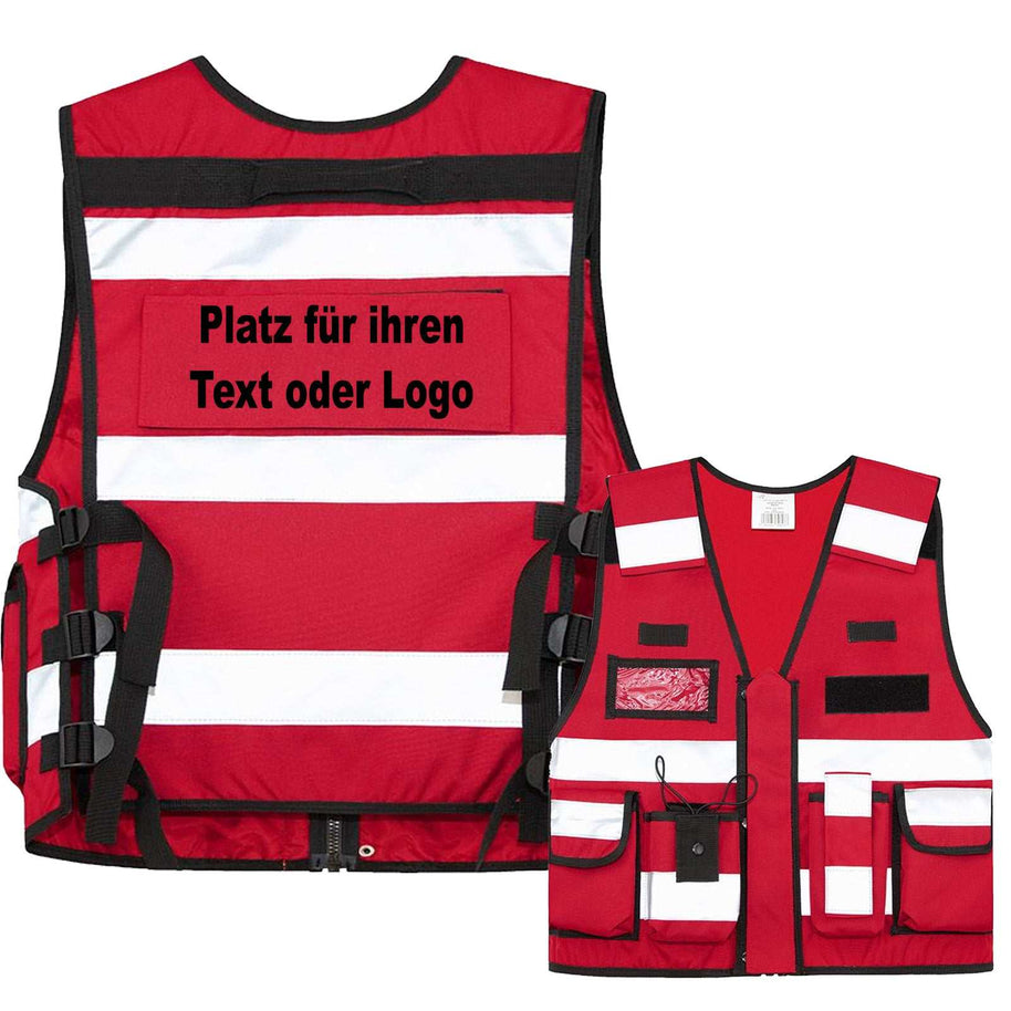Tactical Weste Bonn aus dickem Oxford 600D Polyester mit vielen Taschen, Patches und Flauschband, ideal für Security und Einsatzkräfte, individuell bedruckbar