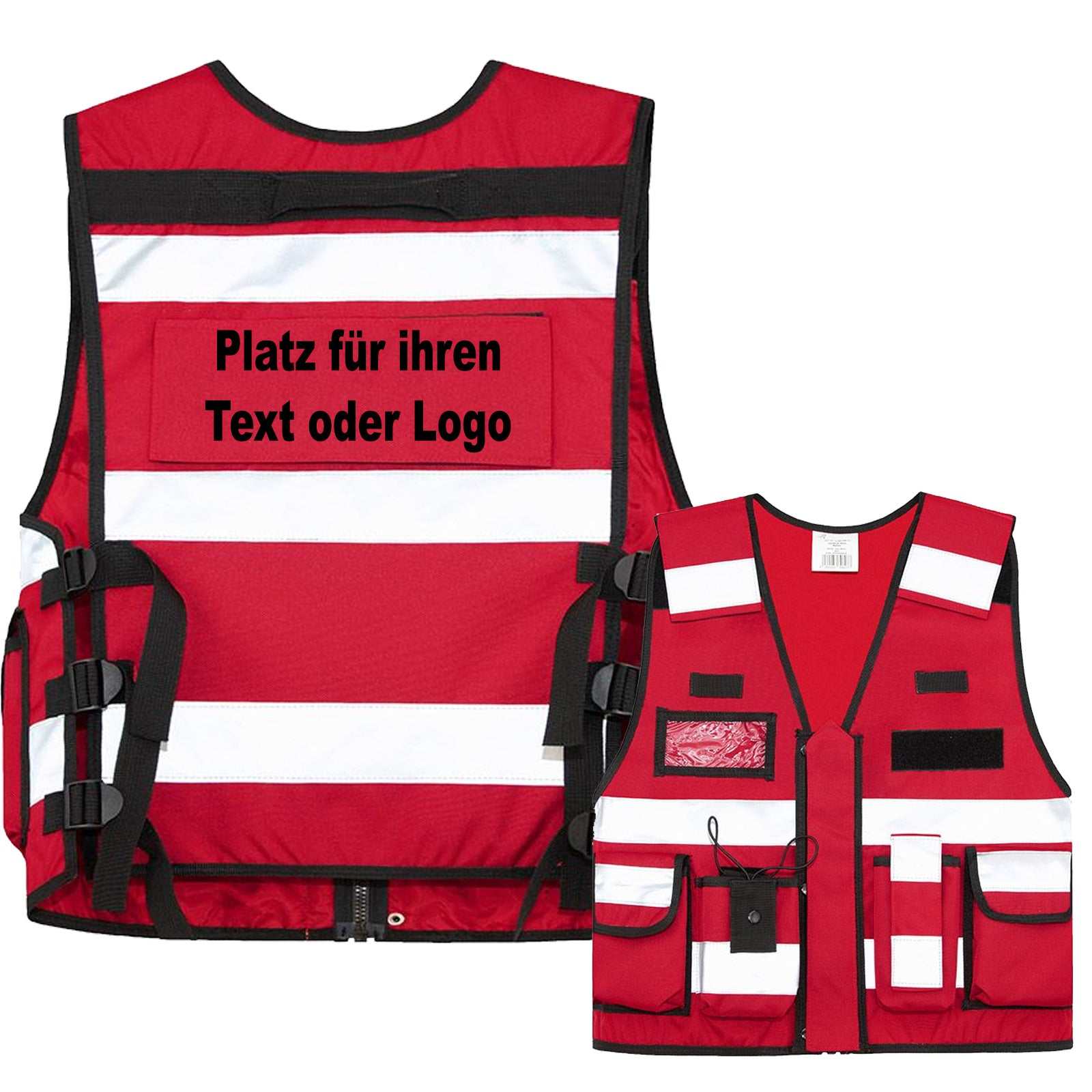 Tactical Weste Bonn aus dickem Oxford 600D Polyester mit vielen Taschen, Patches und Flauschband, ideal für Security und Einsatzkräfte, individuell bedruckbar