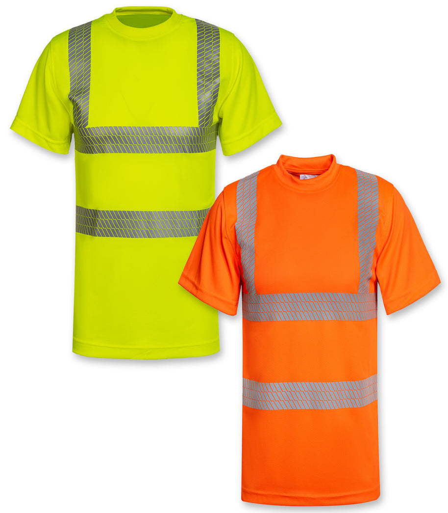 Korntex Hi-Vis T-Shirts Alhambra mit segmentierten Leuchtstreifen // Warnschutz-Shirt in Signalfarben // optional mit Aufdruck