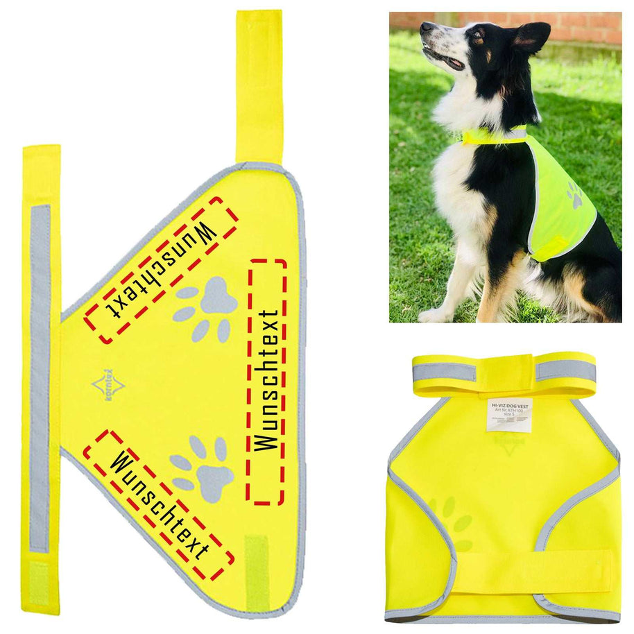Hundewarnweste Buenos Aires für Hunde mit reflektierenden Pfoten und verstellbarem Klettverschluss in verschiedenen Größen
