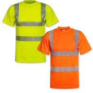 Hi-Vis T-Shirt Korntex mit segmentierten Leuchtstreifen und optionalem Aufdruck in Signalfarben