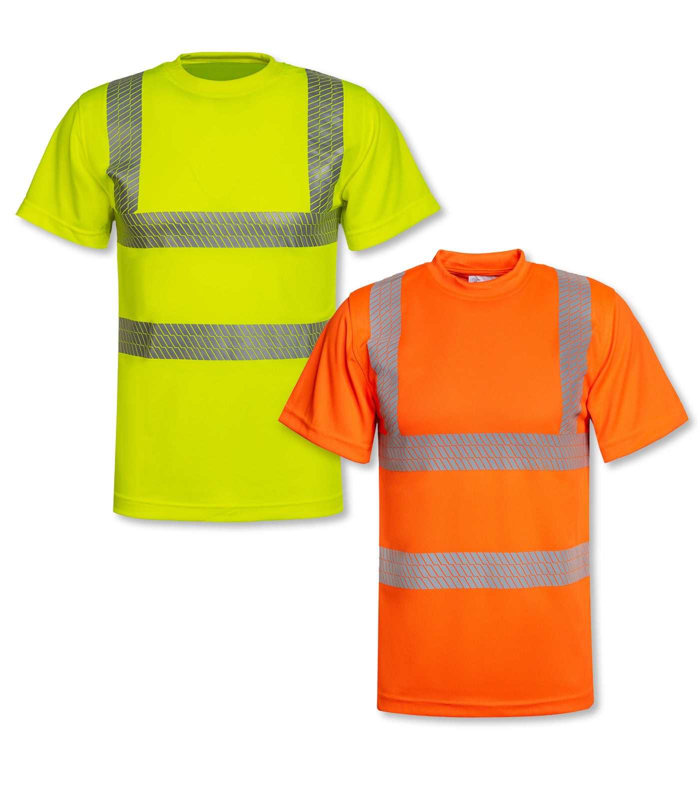 Hi-Vis T-Shirt Korntex mit segmentierten Leuchtstreifen und optionalem Aufdruck in Signalfarben